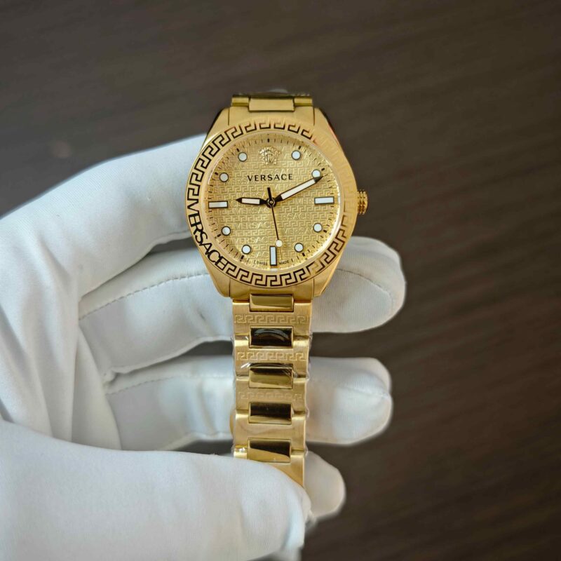 Versace Greca Dome Steel Full Gold