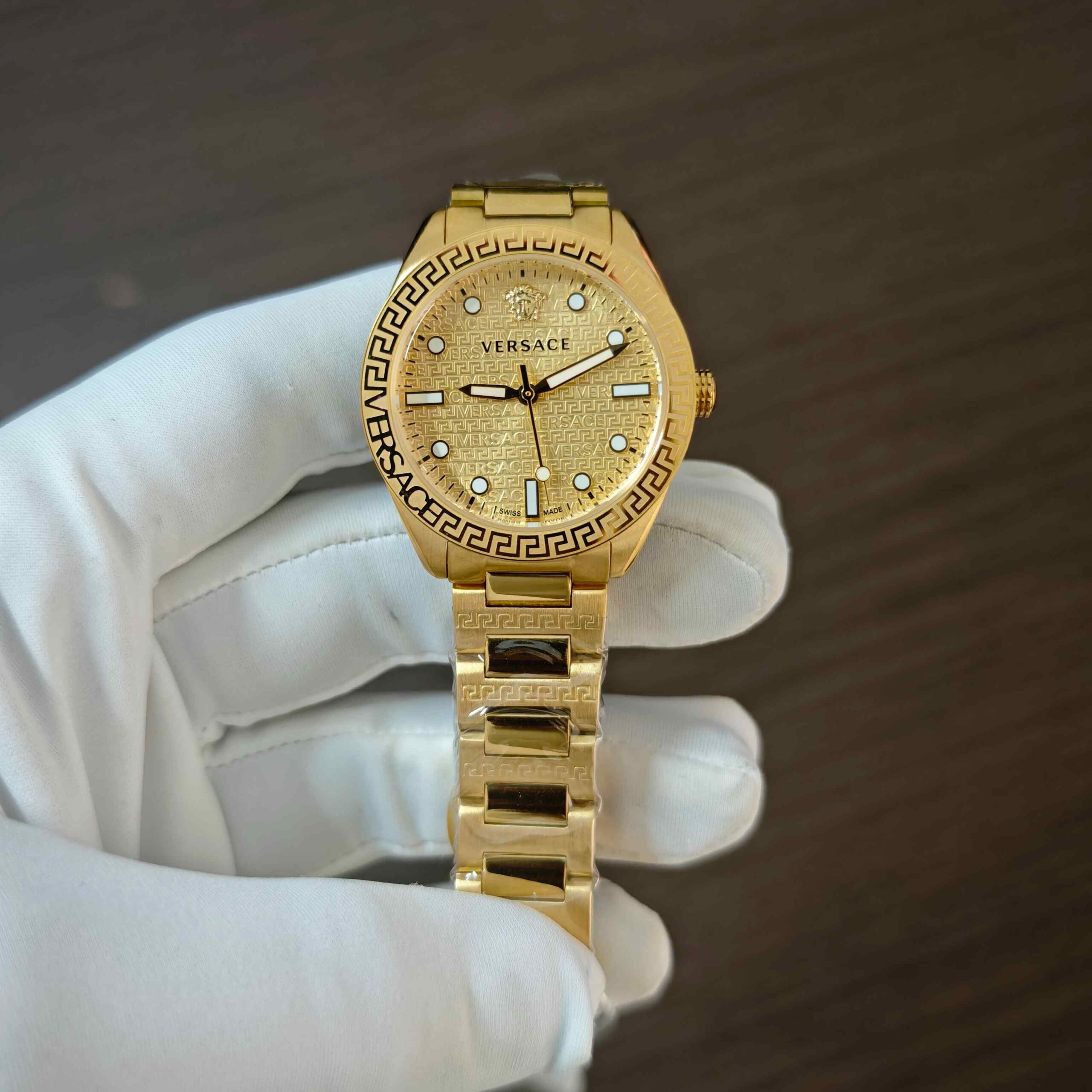 Versace Greca Dome Steel Full Gold