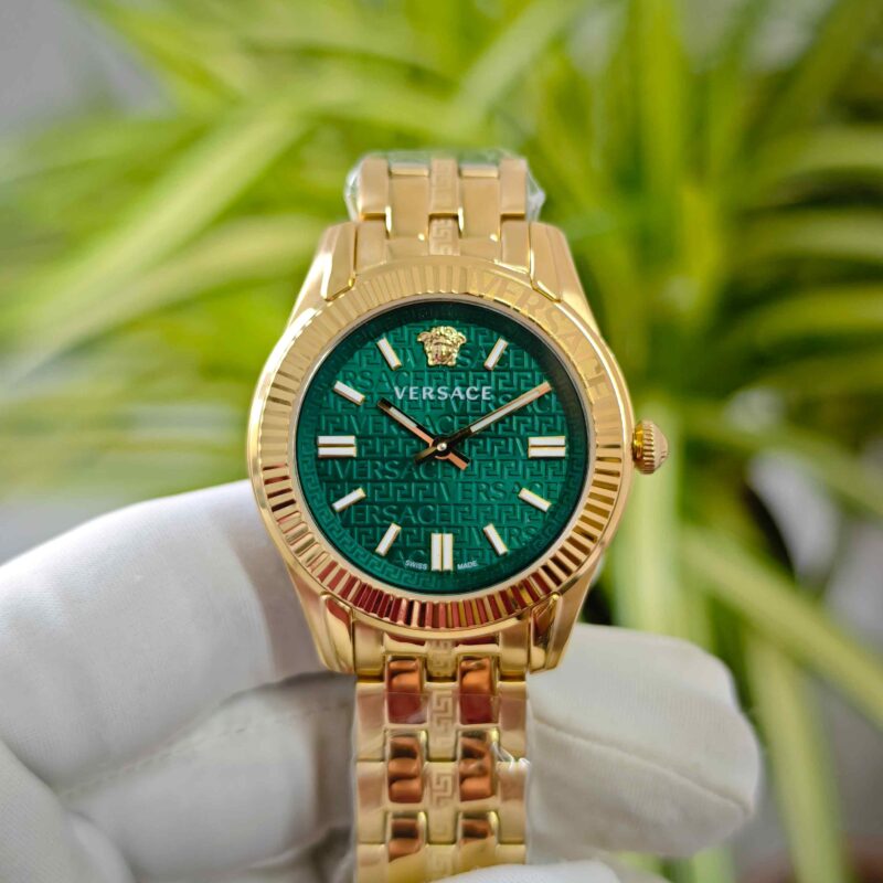 Versace Greca Full Golden Green Dial