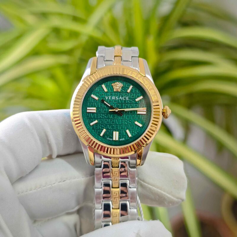 Versace Greca Golden Green Dial Dual Tone