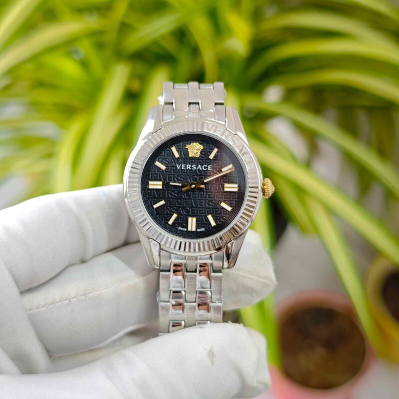 Versace Greca Steel Black Dial