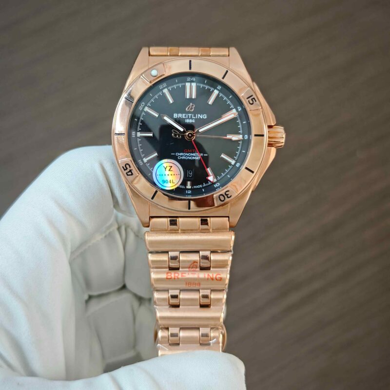 Breitling Chronomat GMT Rose Gold Black Dial