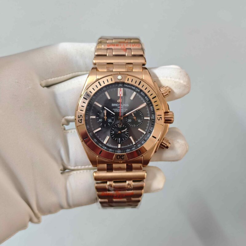 Breitling Chronometer 1884 Full Rose Gold Black Dial