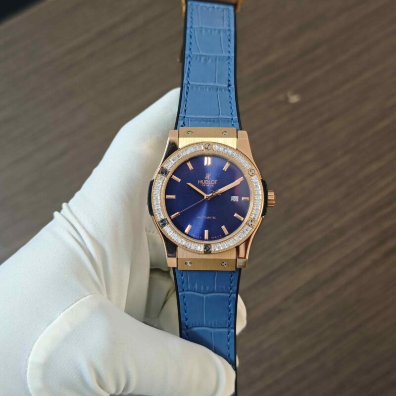 Hublot Classic Fusion Steel Diamond Bazel Blue Dial