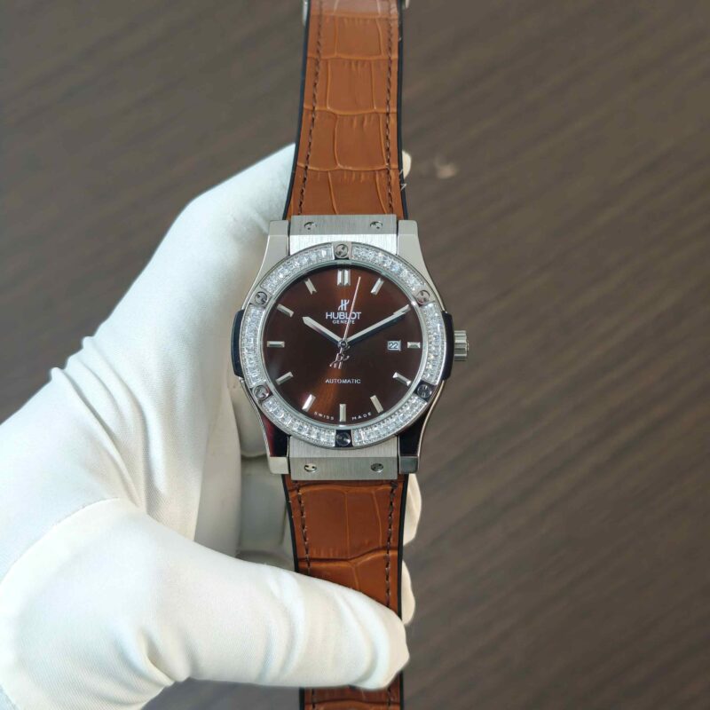 Hublot Classic Fusion Steel Diamond Bazel Brown Dial