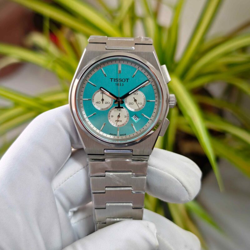 Tissot PRX Chronograph Steel Turquoise Dial