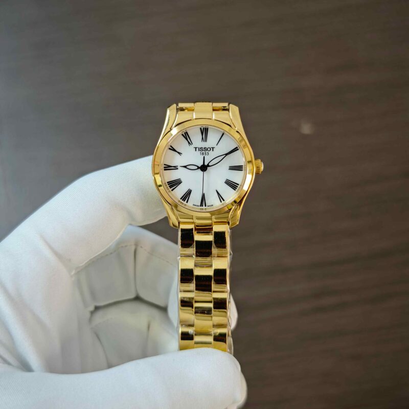 Tissot T Wave Golden White Mother of Pearl Dial