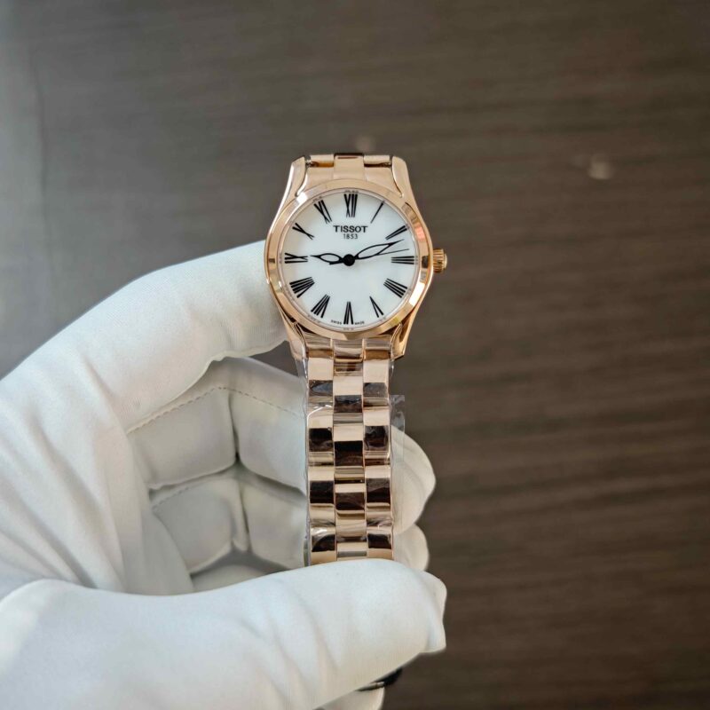Tissot T Wave Rose Gold White Mother of Pearl Dial