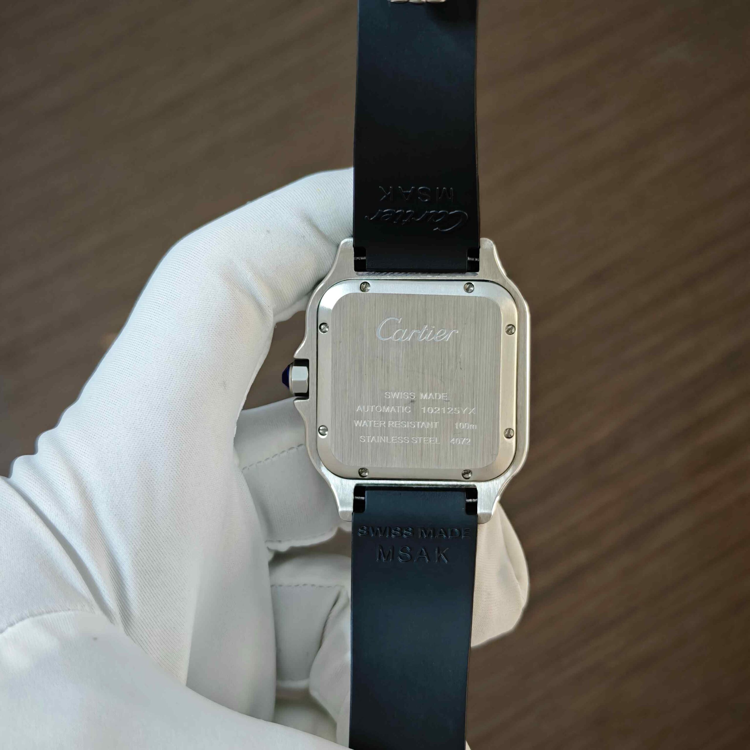 Cartier Santos de Steel Arabic numerals Green Dial Rubber Strap Automatic - Image 3