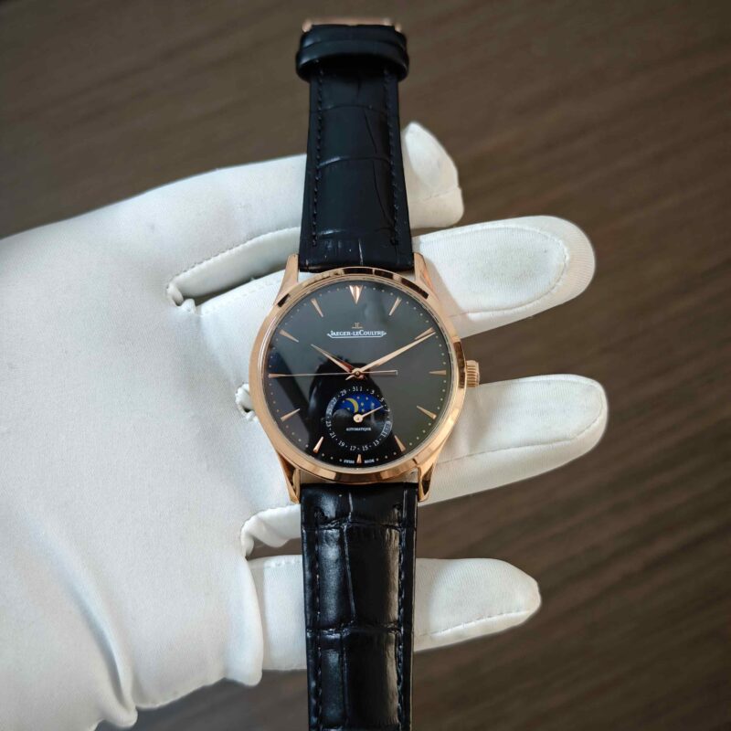 Jaeger-LeCoultre Master Control Moon Phase Rose Gold Black Dial Automatic