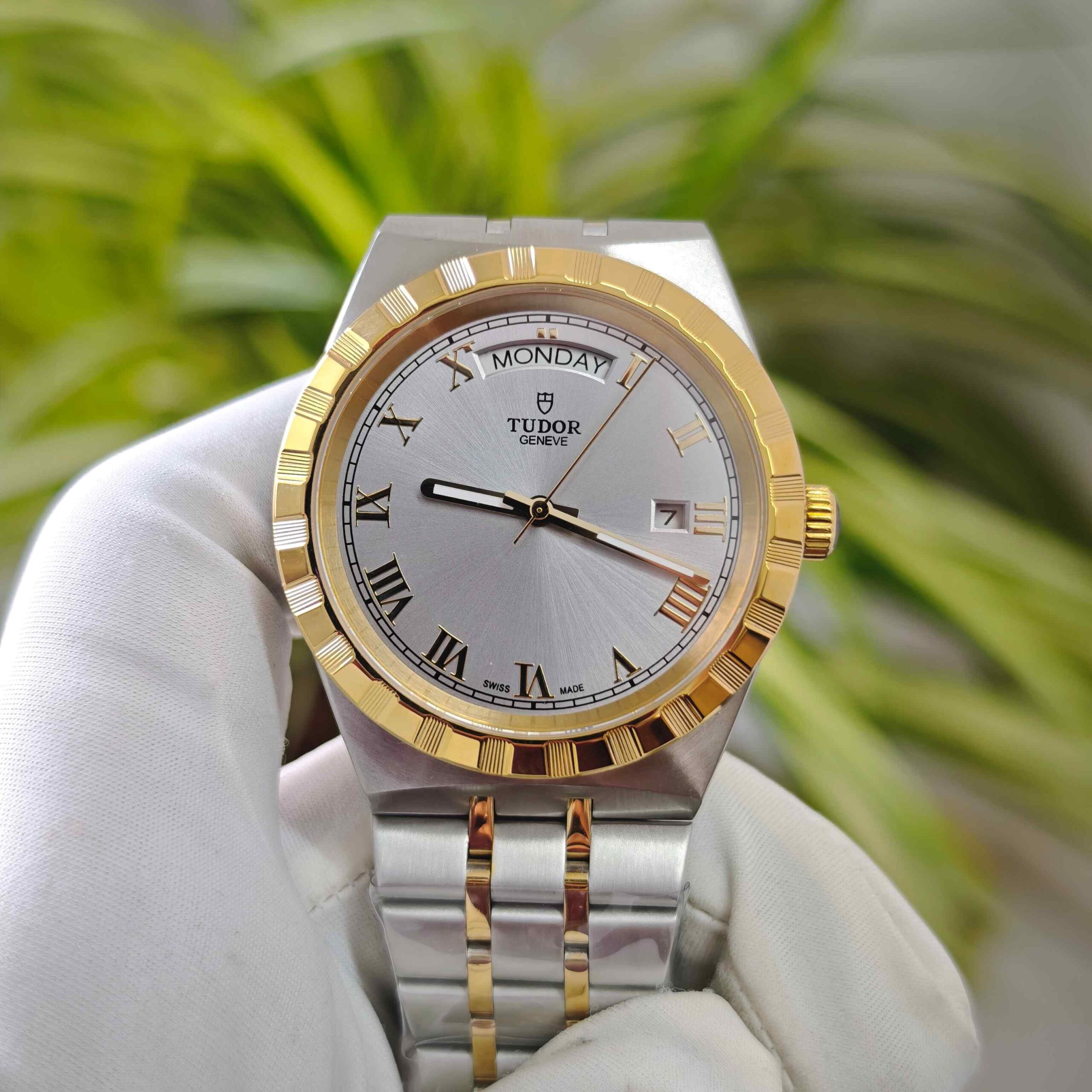 Tudor Royal Day-Date Dual Tone Grey Dial Roman Marker