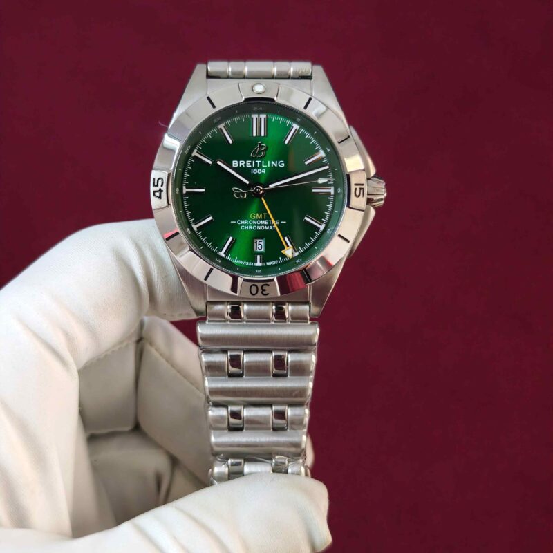 Breitling Chronomat GMT Steel Green Dial Automatic