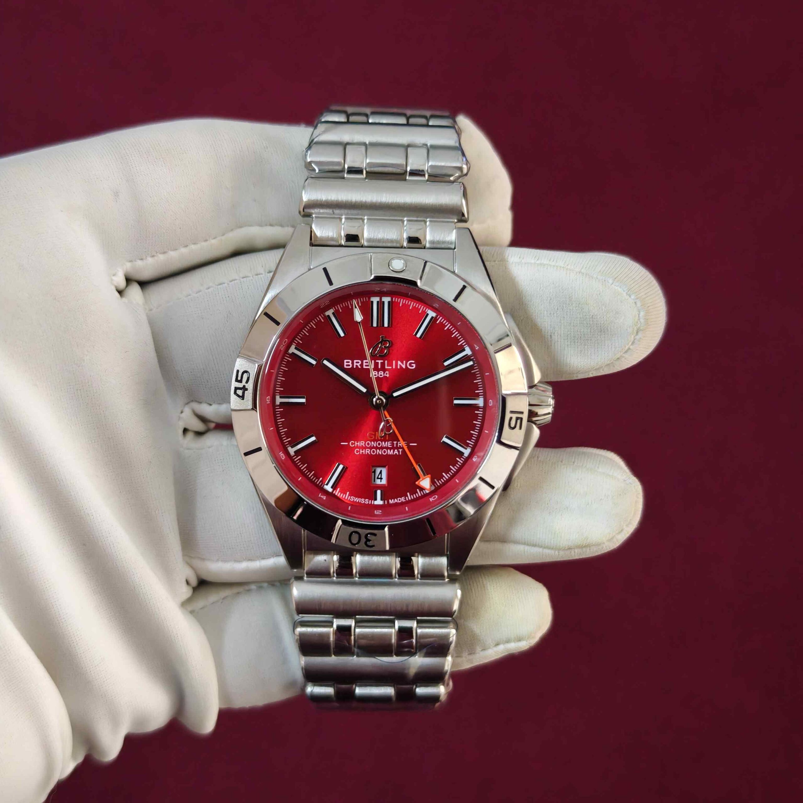 Breitling Chronomat GMT Steel Red Dial Automatic - Image 2