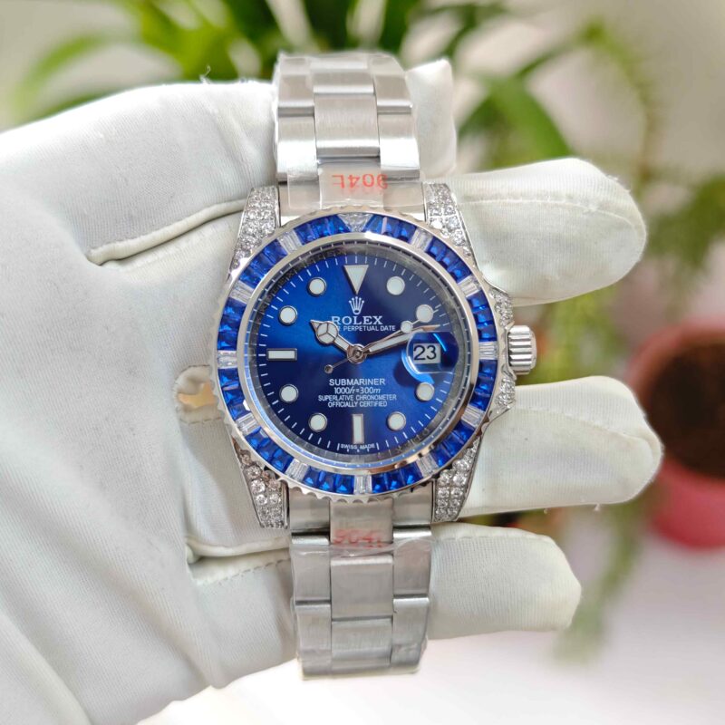 Rolex Submariner Steel Diamond Bazel Full Blue Dial Automatic