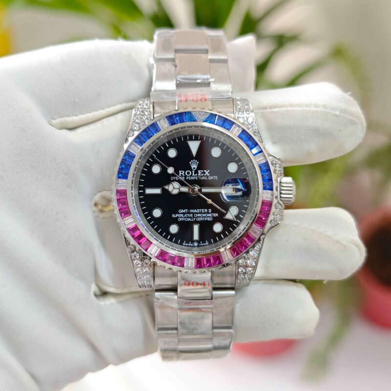 Rolex GMT-Master II Steel Diamond Bazel Black Dial Automatic