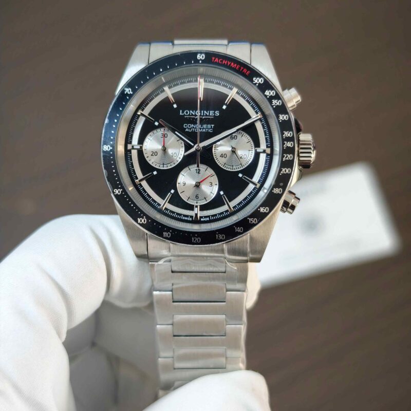 Longines Conquest Chronograph Steel Black Dial Quartz