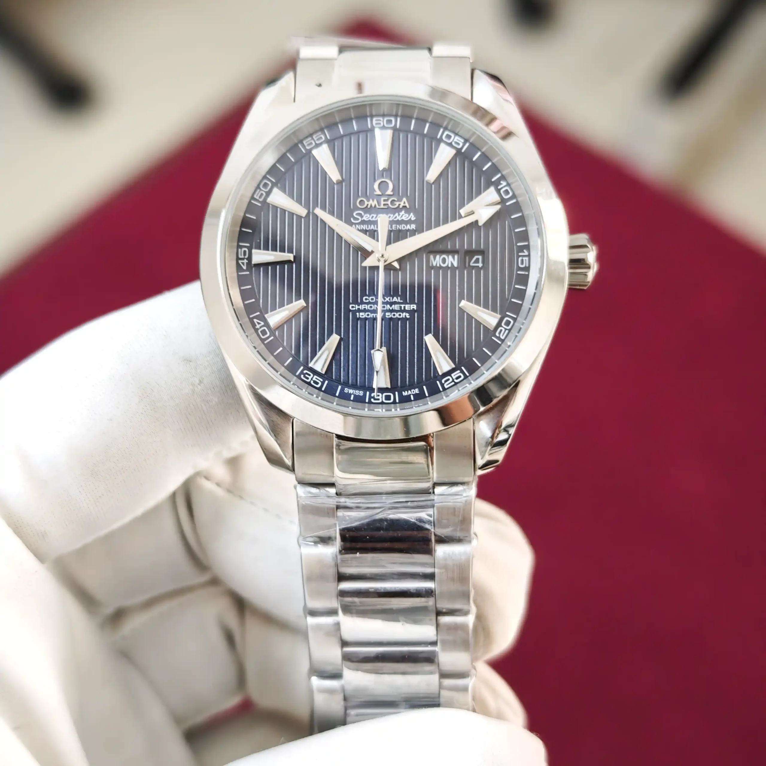 Omega Seamaster Aqua Terra Annual Calendar Steel Dark Blue Dial Automatic