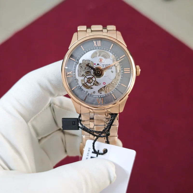Tissot Chemin des Tourelles Rose Gold Skeleton Grey Dial Automatic