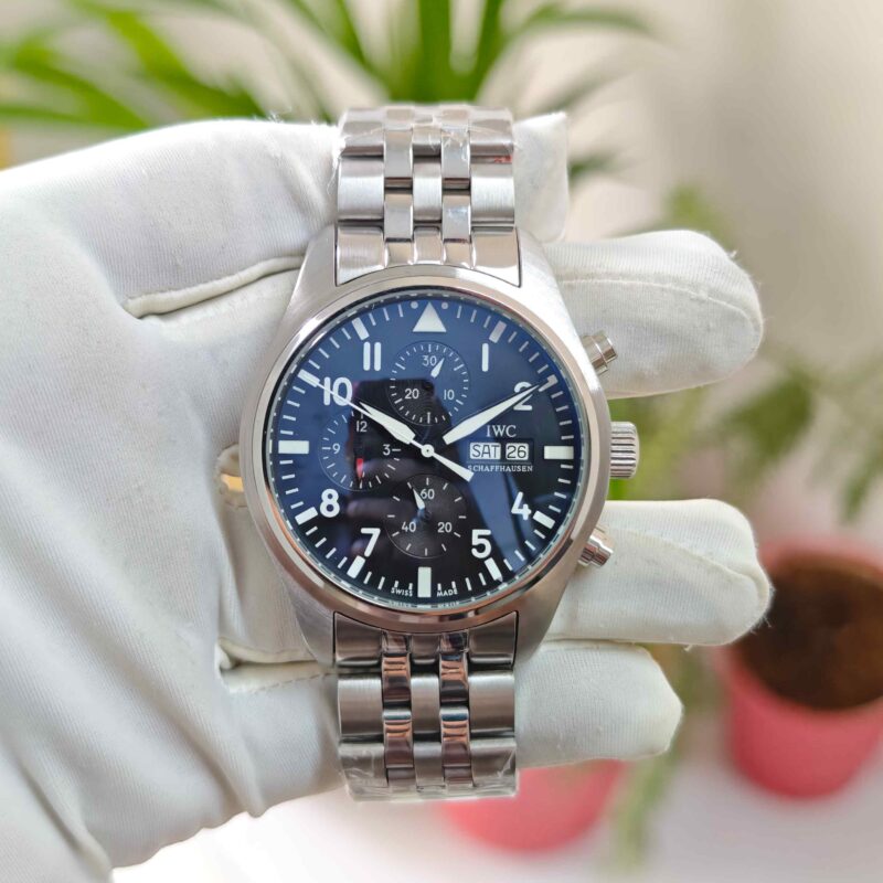 IWC Pilot Chronograph Steel Black Dial Swiss Automatic Watch