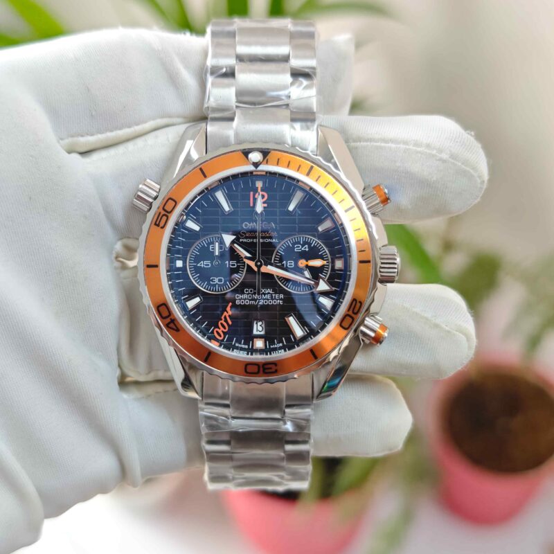 Omega Seamaster Planet Ocean 600M chronograph Steel Black Dial 007 Edition Quartz