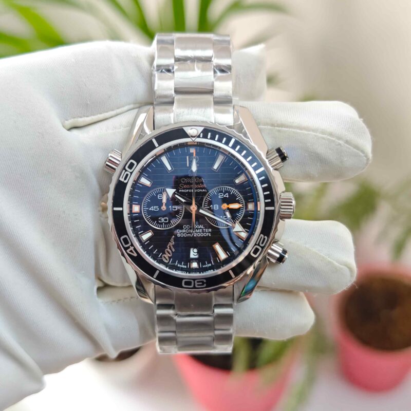 Omega Seamaster Planet Ocean 600M chronograph Steel Full Black Dial 007 Edition Quartz