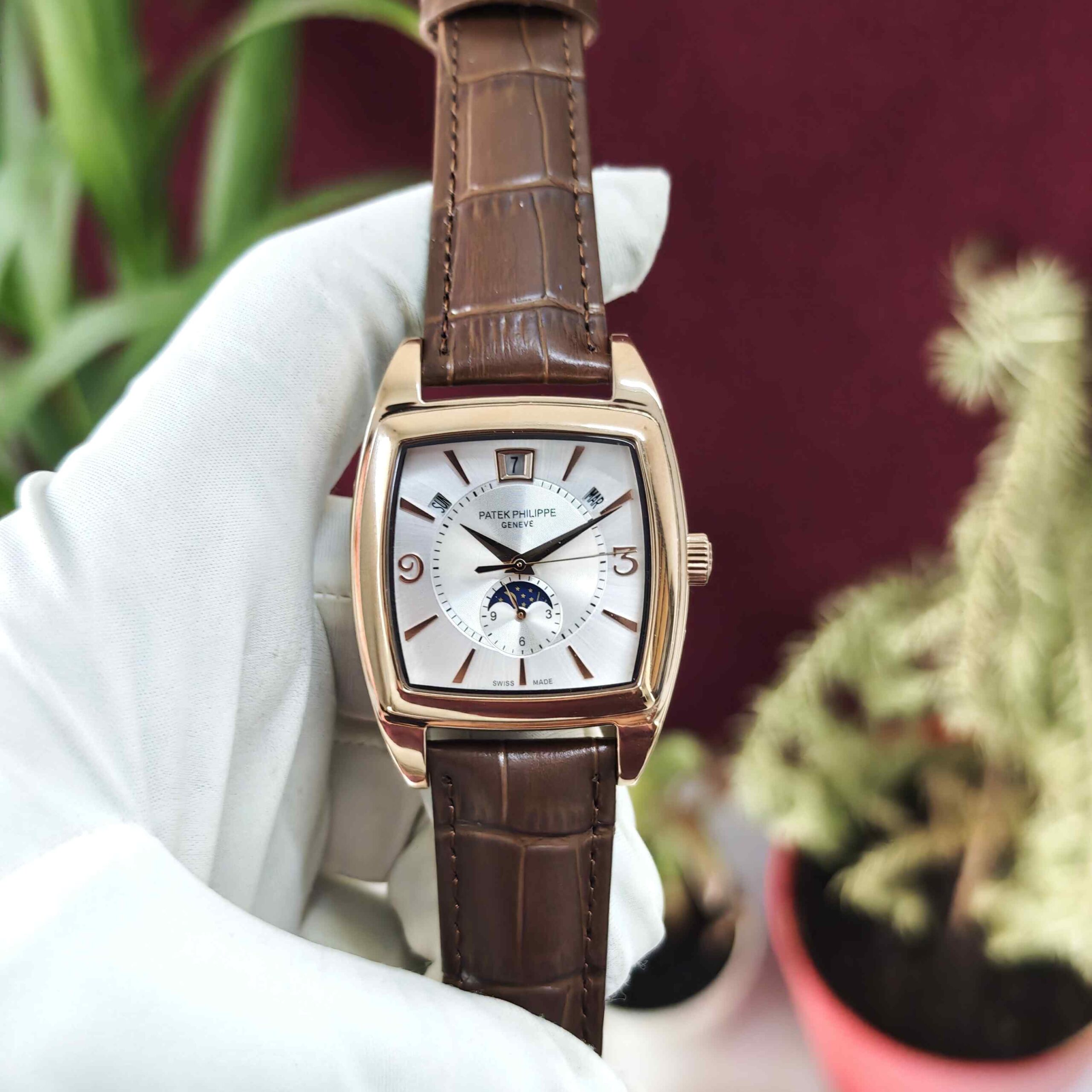 Patek Philippe Gondolo Annual Calendar Rose Gold Silver Dial Automatic