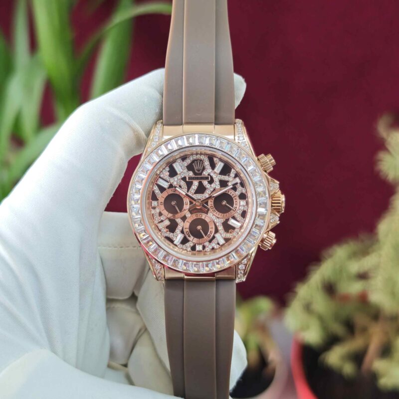 Rolex Cosmograph Daytona Eye of the Tiger Full Rose Gold Diamond Dial Automatic