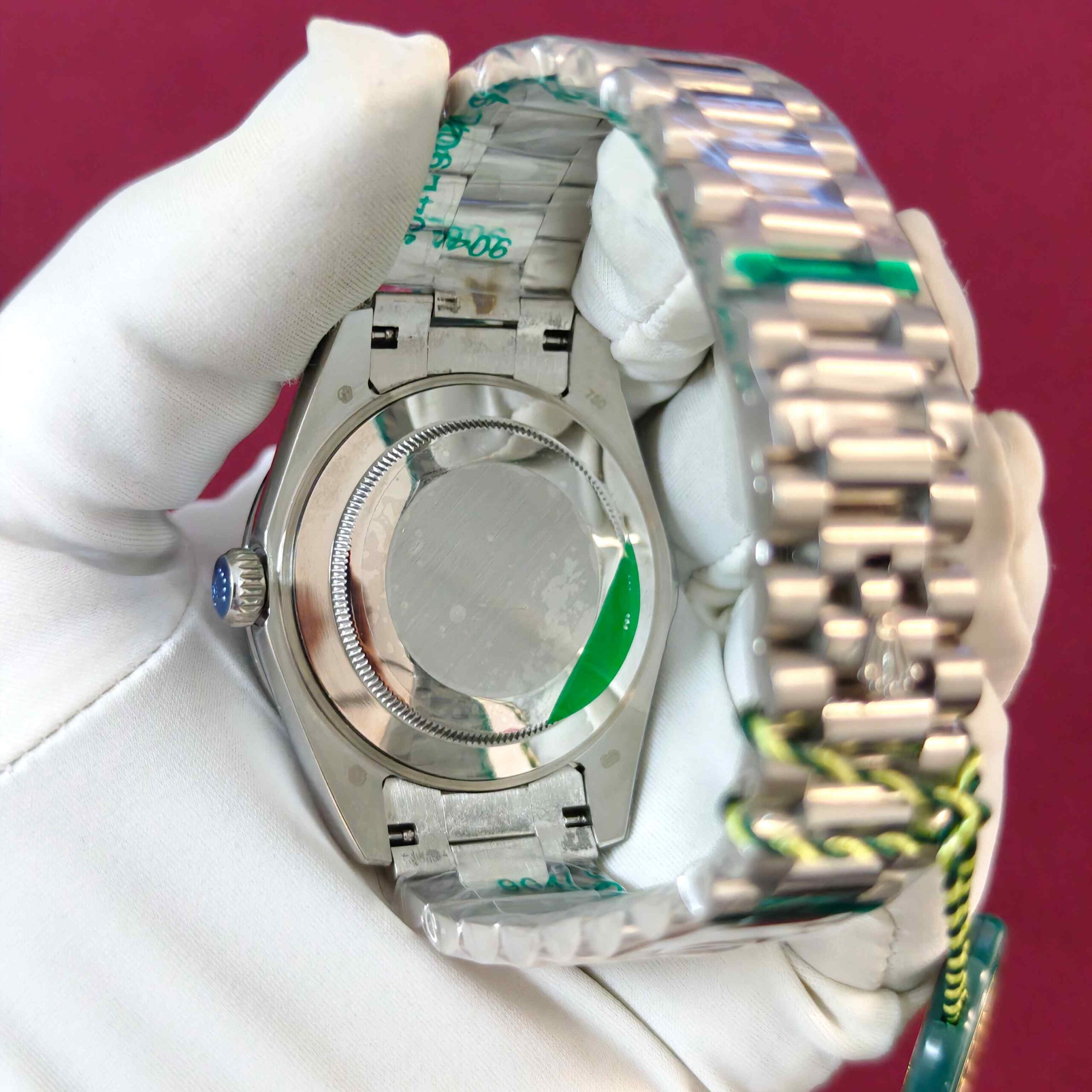 Rolex Day-Date Steel Full Diamond Dial Stick Marker Automatic - Image 3