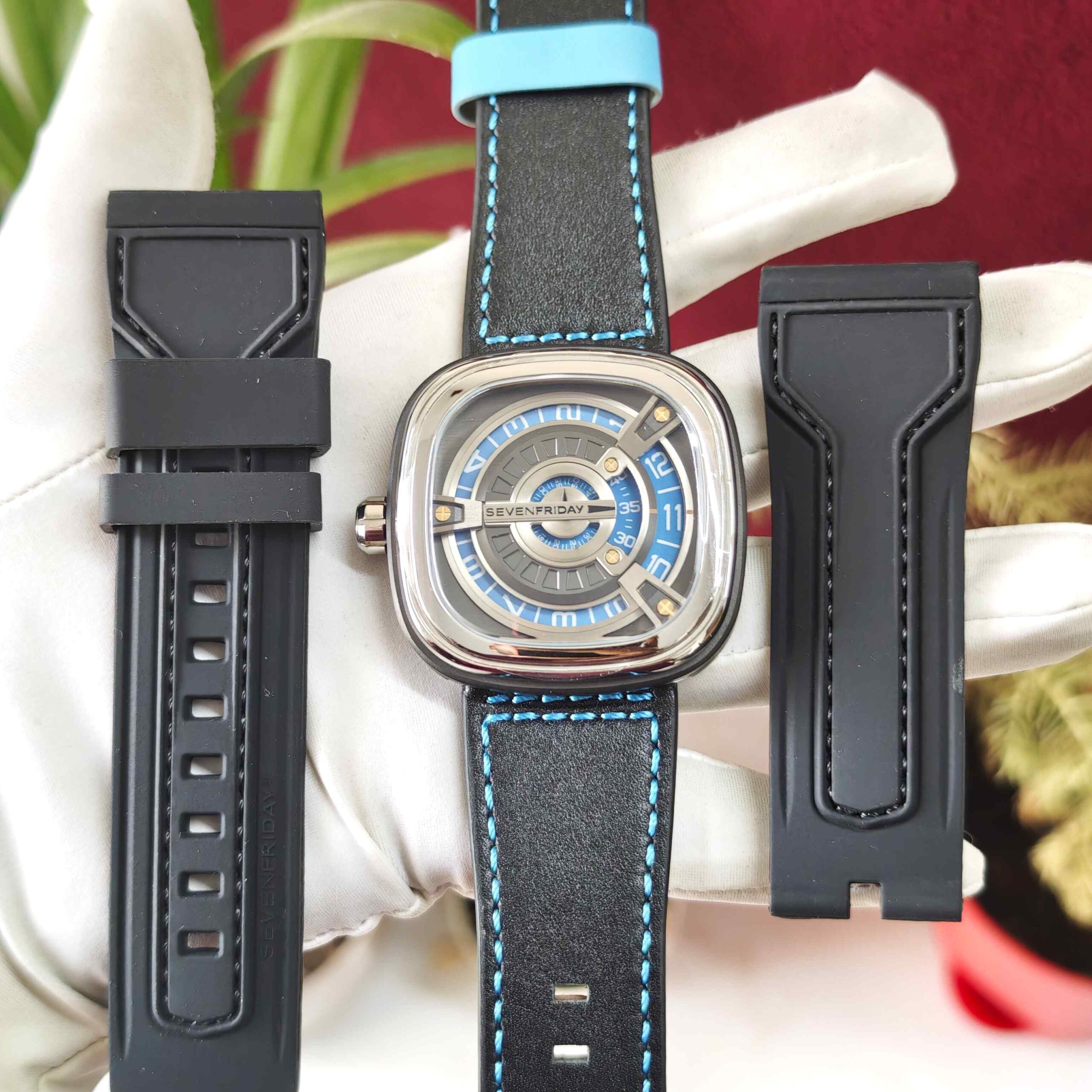 SevenFriday M1-05 Steel Blue Dial Black Leather Strap Automatic - Image 4