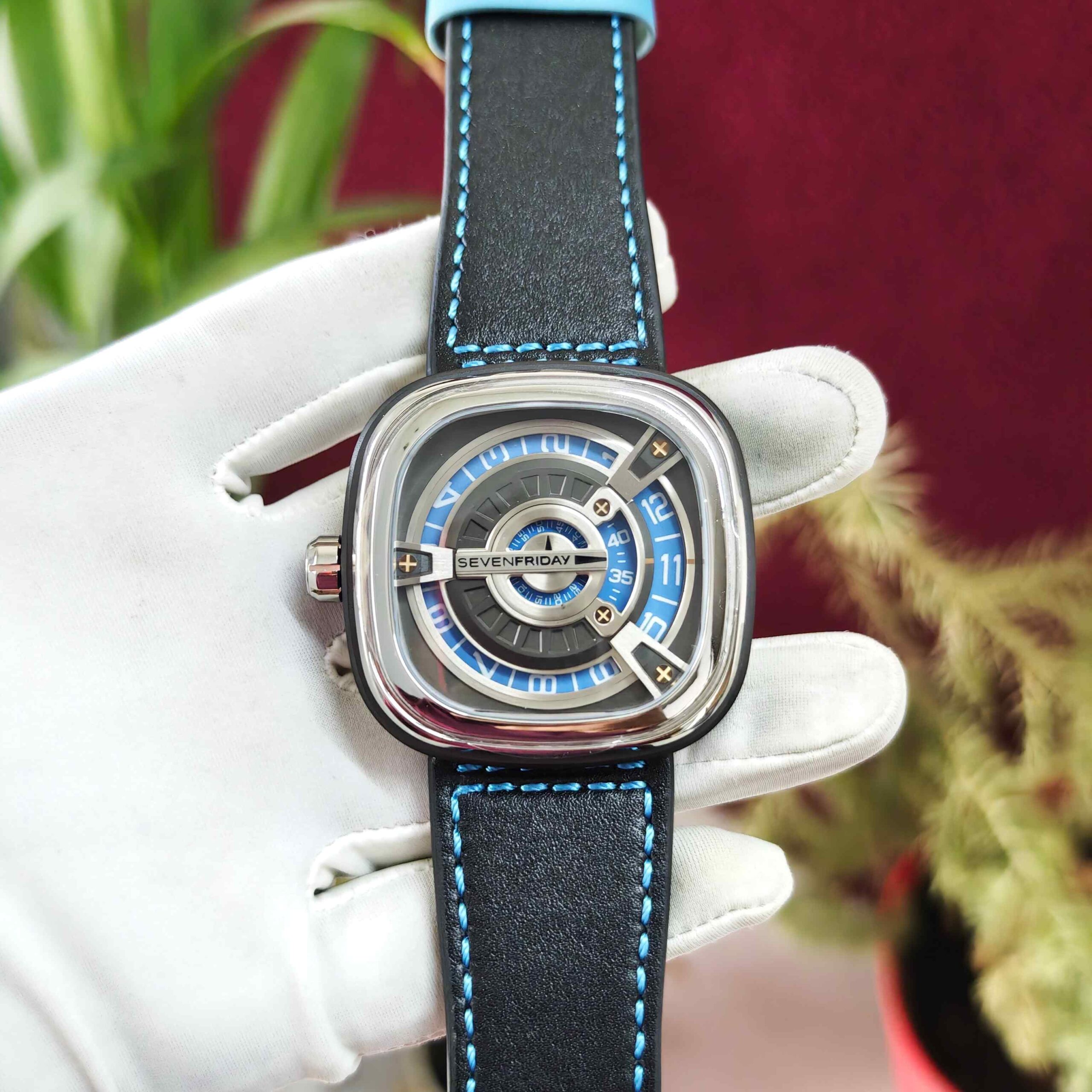 SevenFriday M1-05 Steel Blue Dial Black Leather Strap Automatic - Image 2
