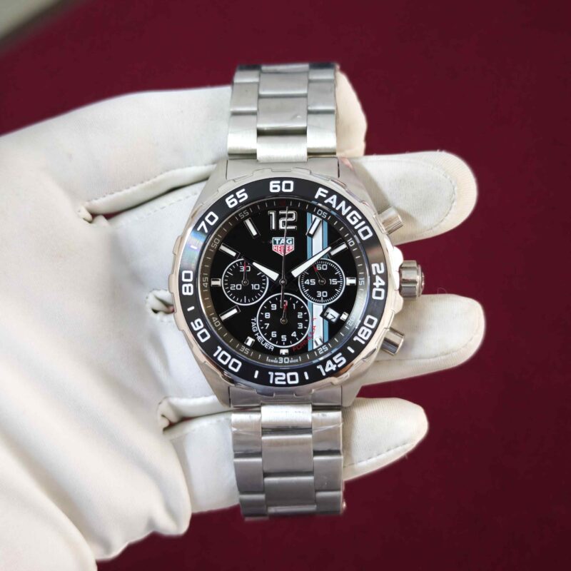 TAG Heuer Formula 1 Chronograph Fangio Special Edition Steel Black Dial Quartz