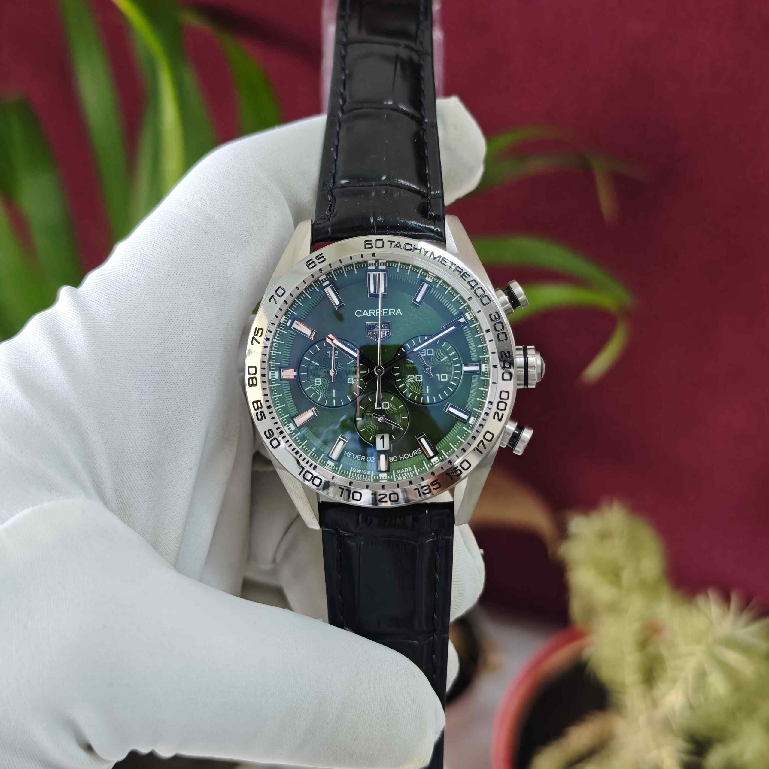 Tag Heuer Carrera Sport Steel Chronograph Green Dial Quartz