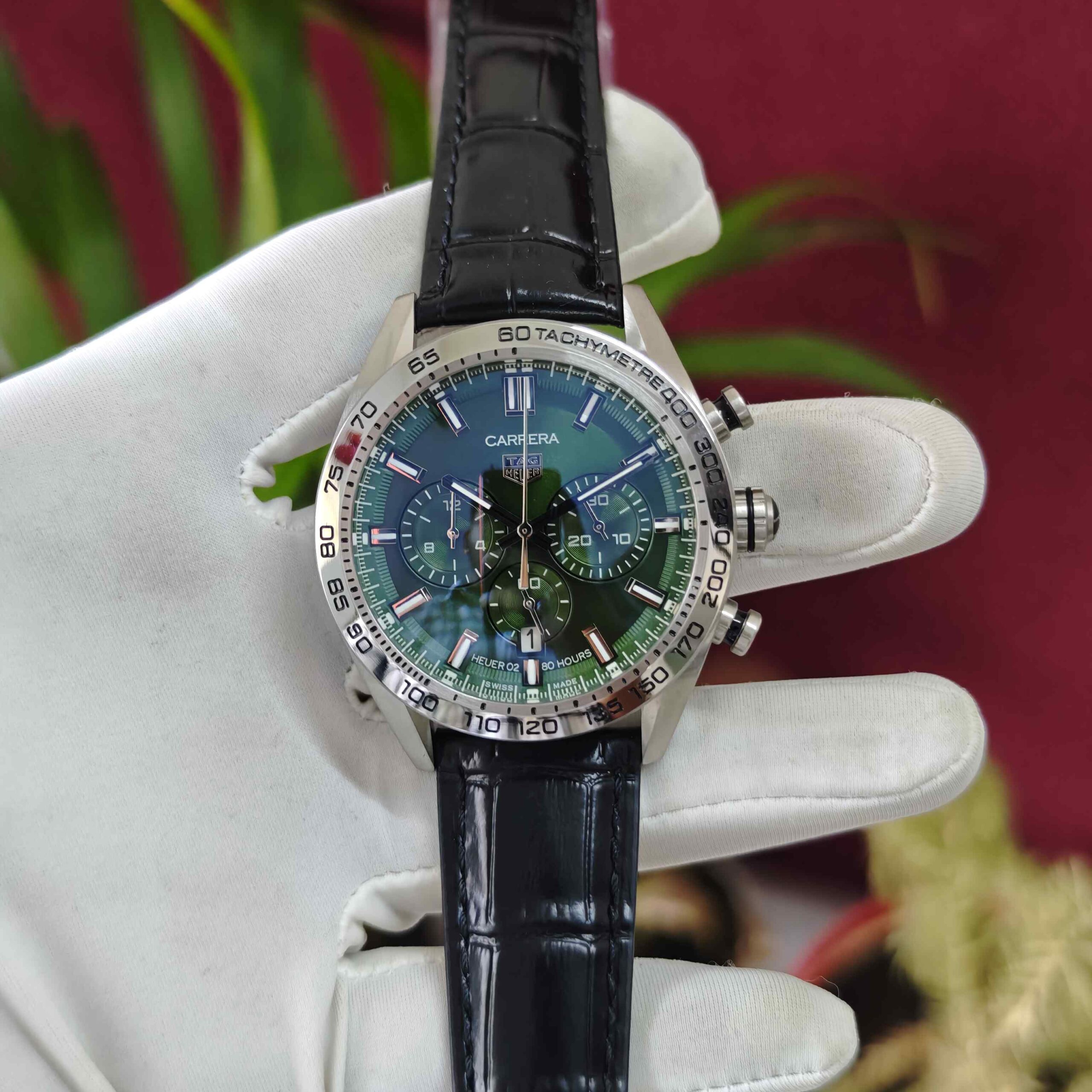 Tag Heuer Carrera Sport Steel Chronograph Green Dial Quartz - Image 2