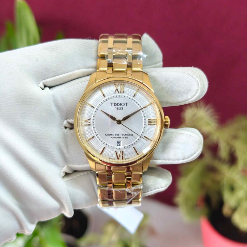 Tissot Chemin des Tourelles Gold White Dial Automatic