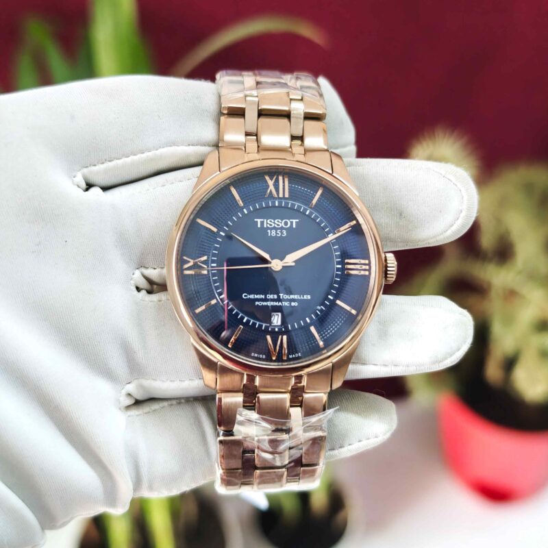 Tissot Chemin des Tourelles Rose Gold Blue Dial Automatic