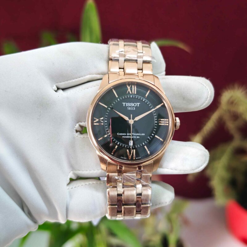 Tissot Chemin des Tourelles Rose Gold Green Dial Automatic