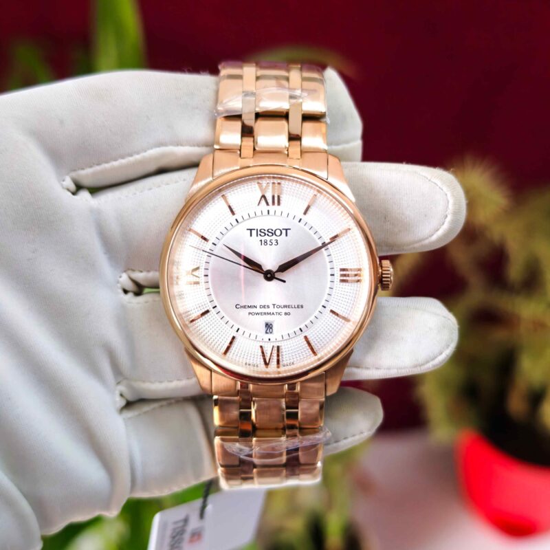 Tissot Chemin des Tourelles Rose Gold White Dial Automatic