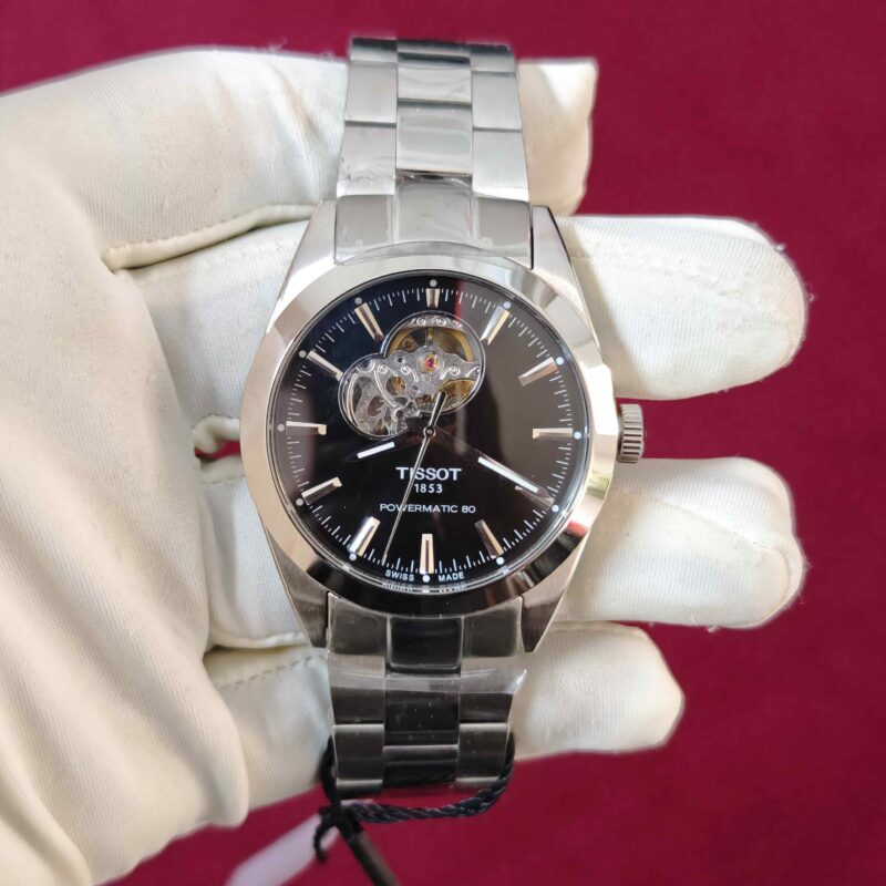 Tissot Gentleman Powermatic 80 Open Heart Steel Black Dial Automatic