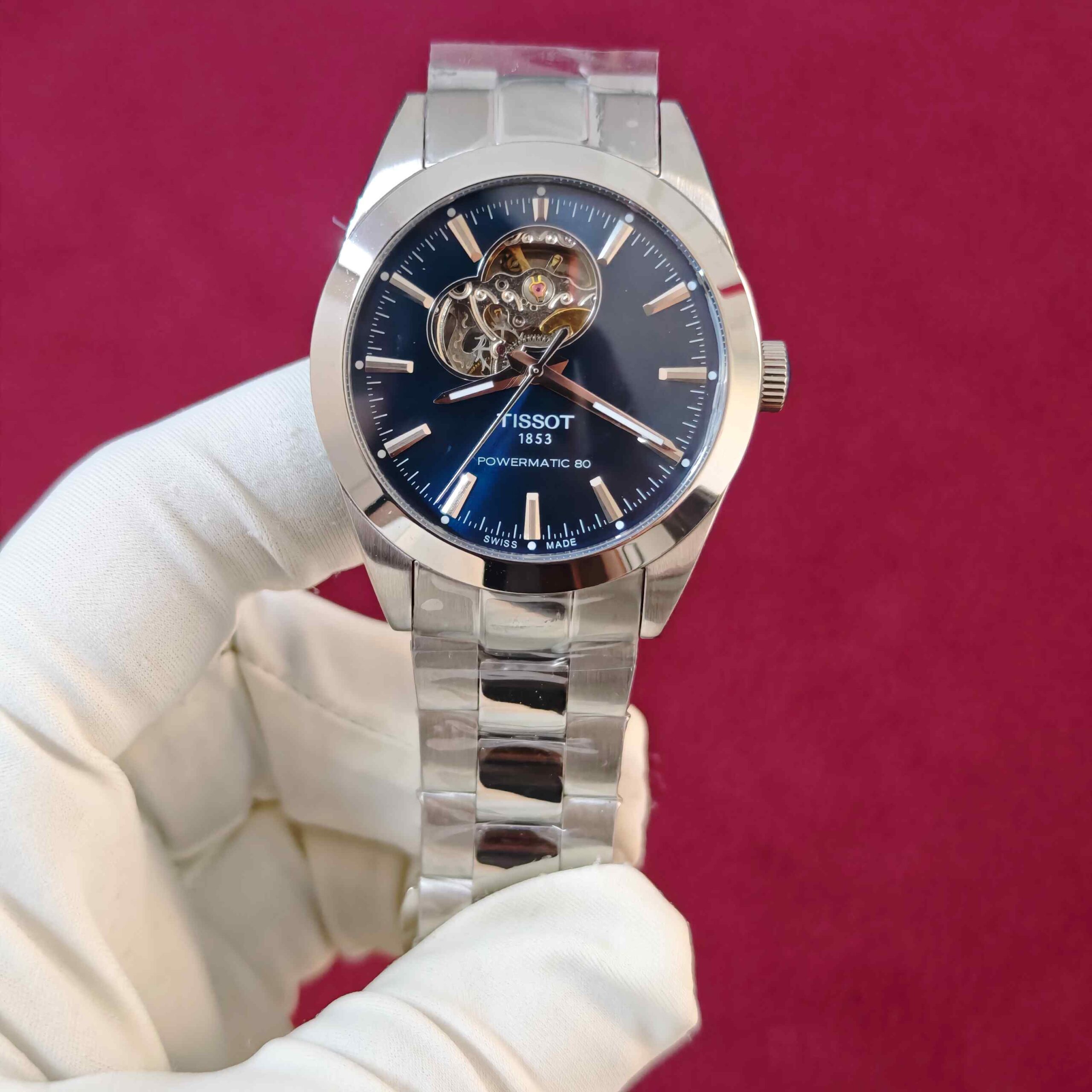 Tissot Gentleman Powermatic 80 Open Heart Steel Blue Dial Automatic - Image 2
