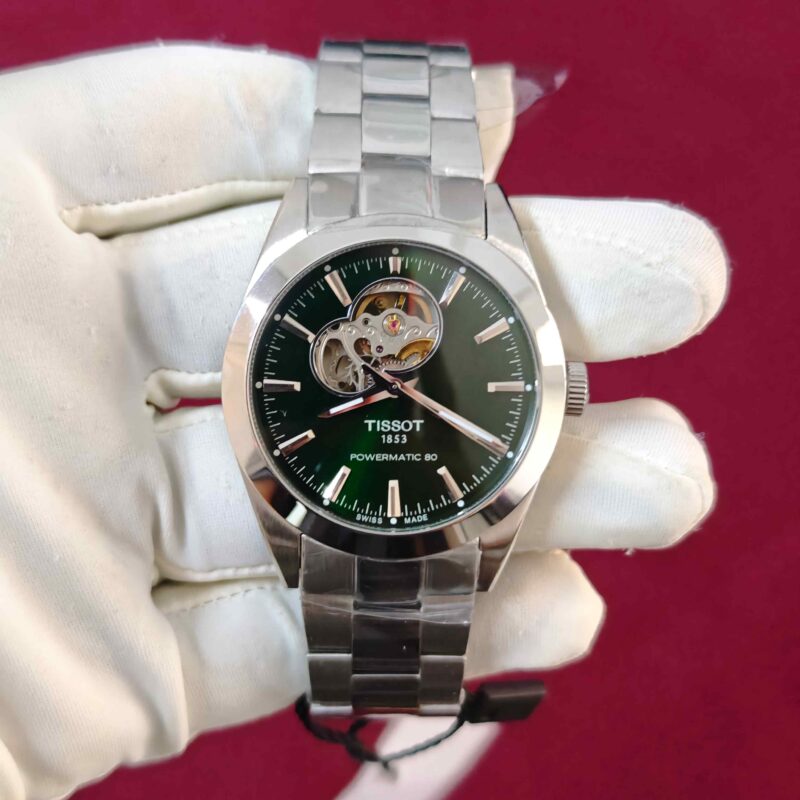 Tissot Gentleman Powermatic 80 Open Heart Steel Green Dial Automatic