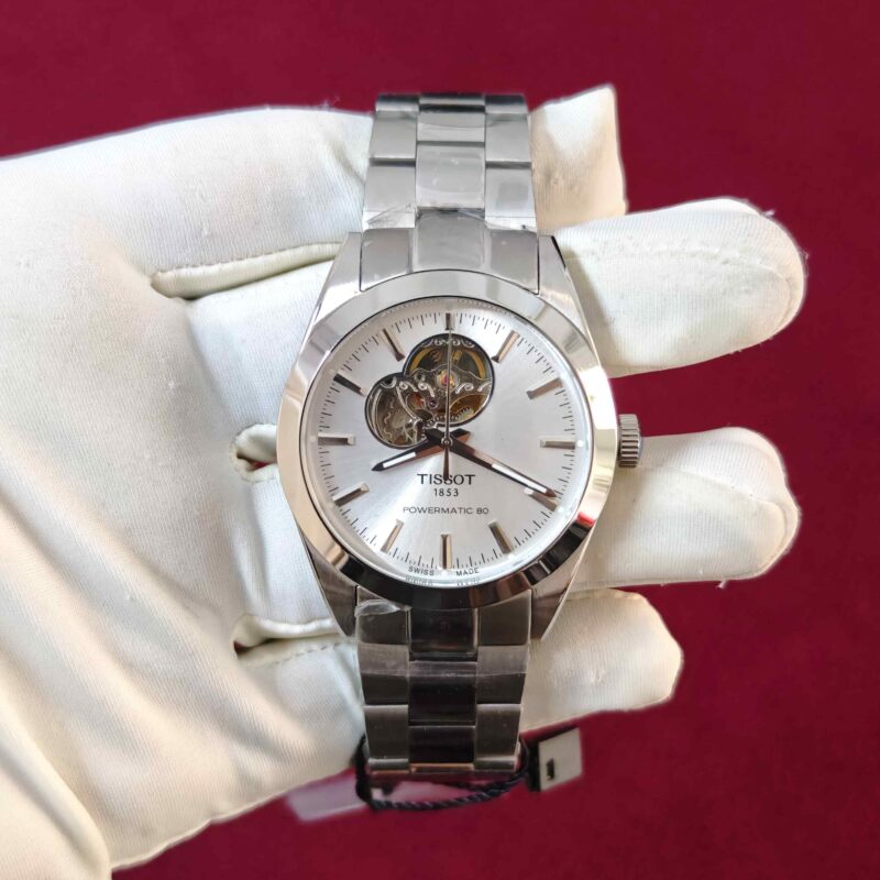 Tissot Gentleman Powermatic 80 Open Heart Steel White Dial Automatic
