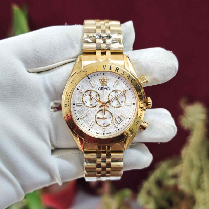 Versace Chrono Master Full Gold White Dial Quartz