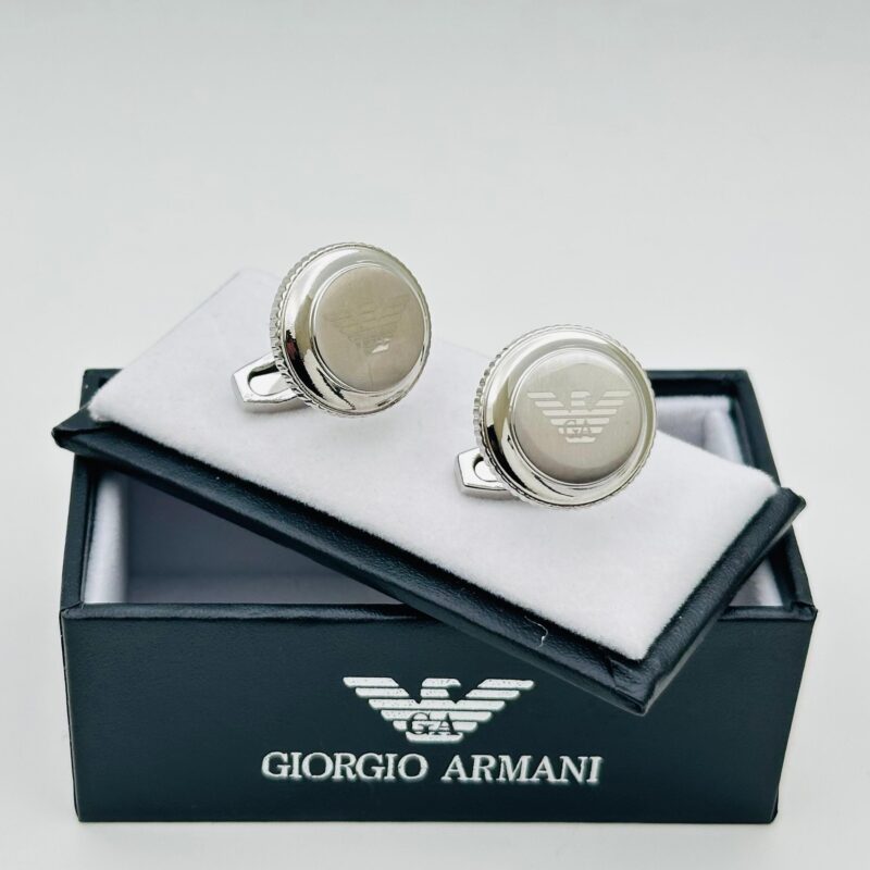 Armani silver-tone cufflinks