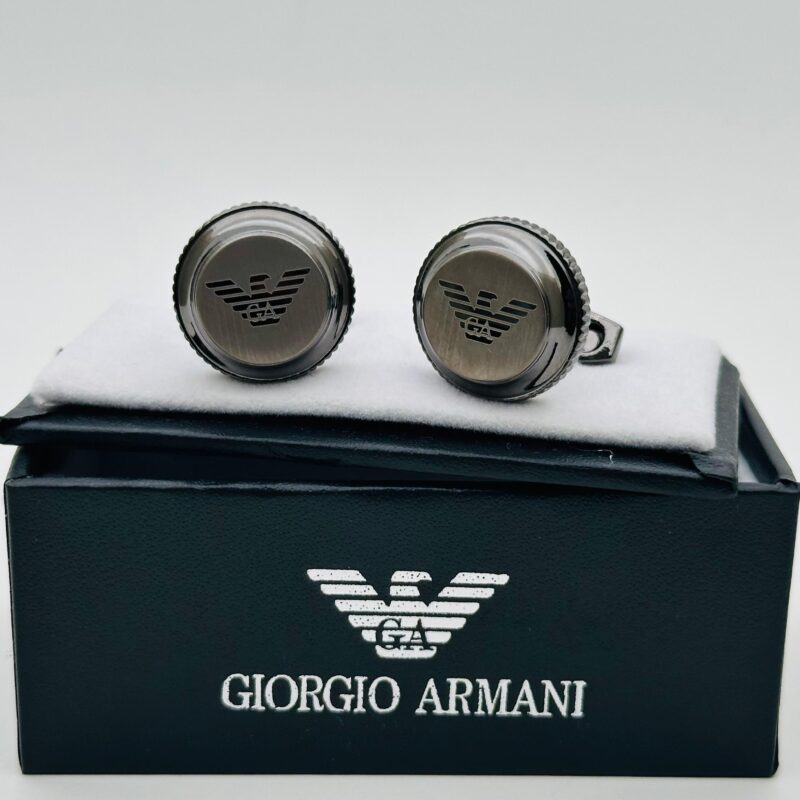 Emporio Armani Dark metal finish cufflinks