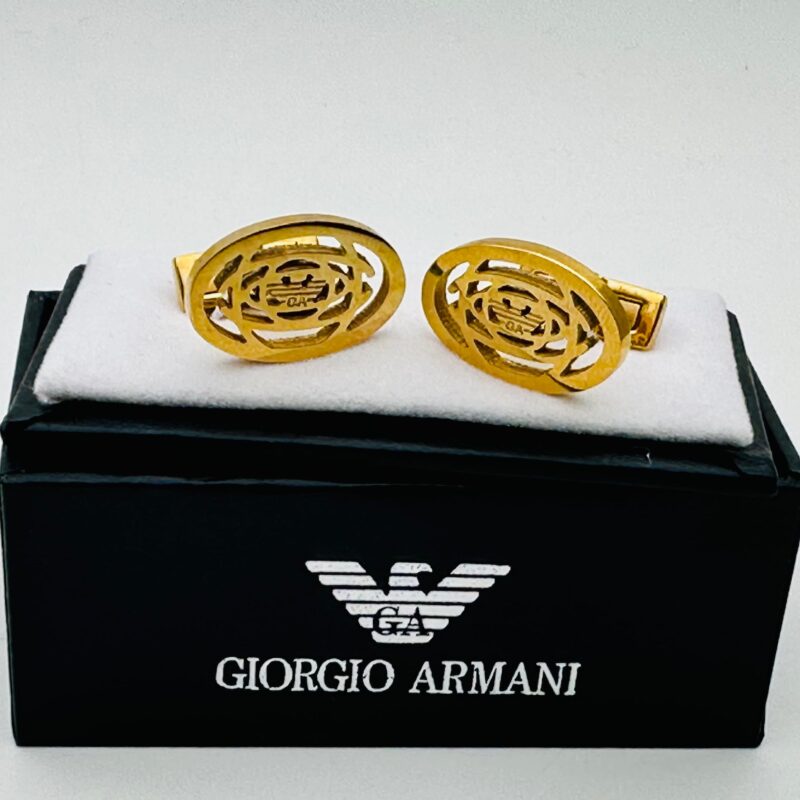 Armani Polish Gold cufflinks