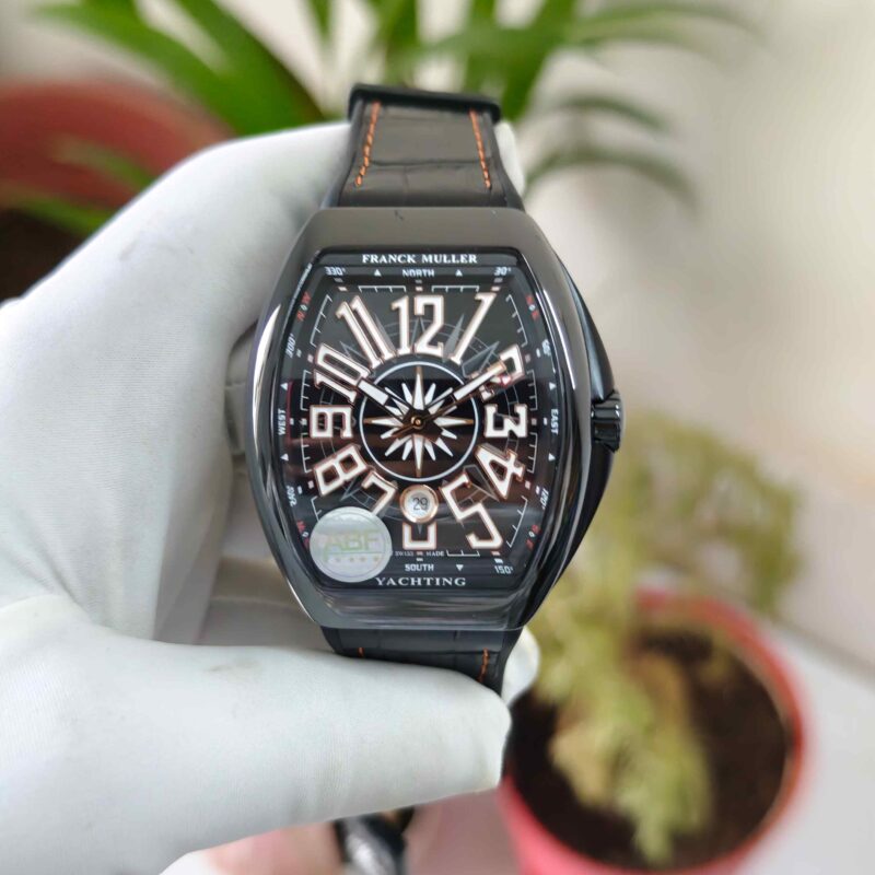 Franck Muller Vanguard V45 SC DT Yachting Black Coated Steel Full Black Dial Rubber Strap Swiss ETA Automatic