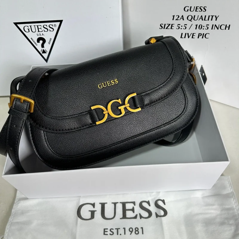 GUESS Zipper Sling Bag Black