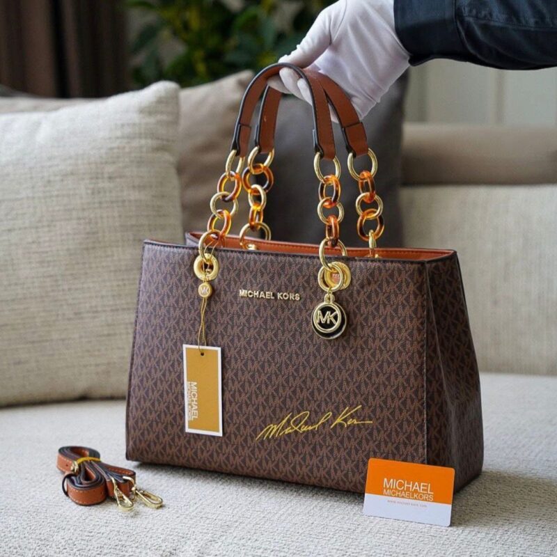 MICHAEL KORS Cynthia Signature Brown Bag