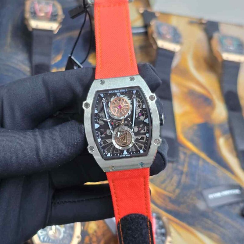 Richard Mille X Tourbillon Steel Red Velcro Strap Edition