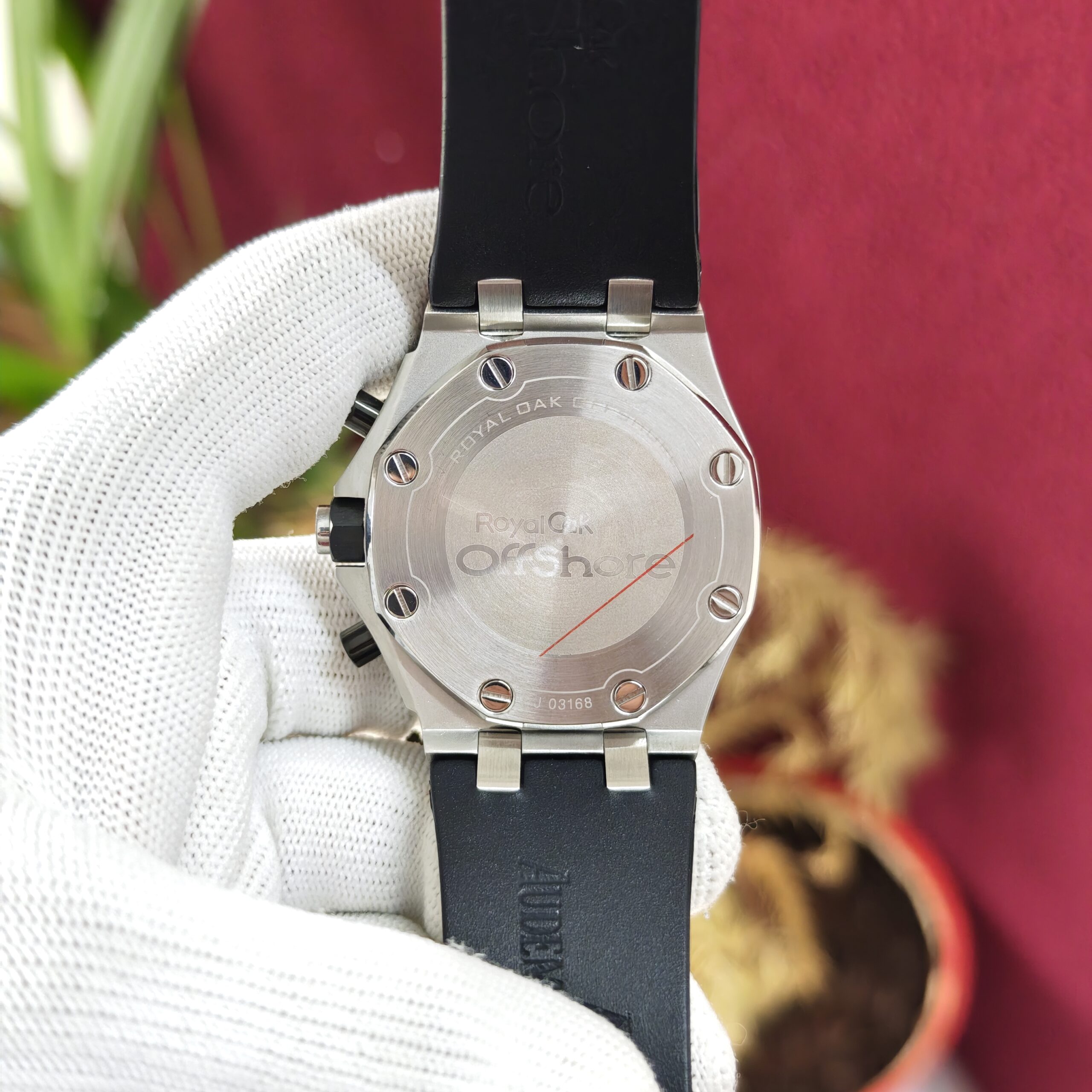 Audemars Piguet Royal Oak Offshore Black Chronograph with Silver White Dial, Swiss Automatic Movement and premium stainless steel case.
